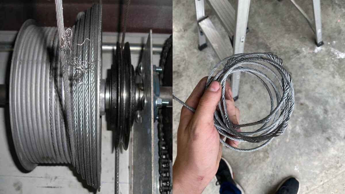 faulty garage door cables