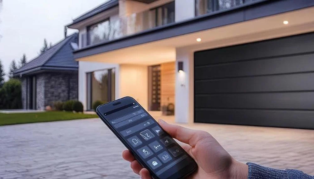 opening a garage door with a smartphone app