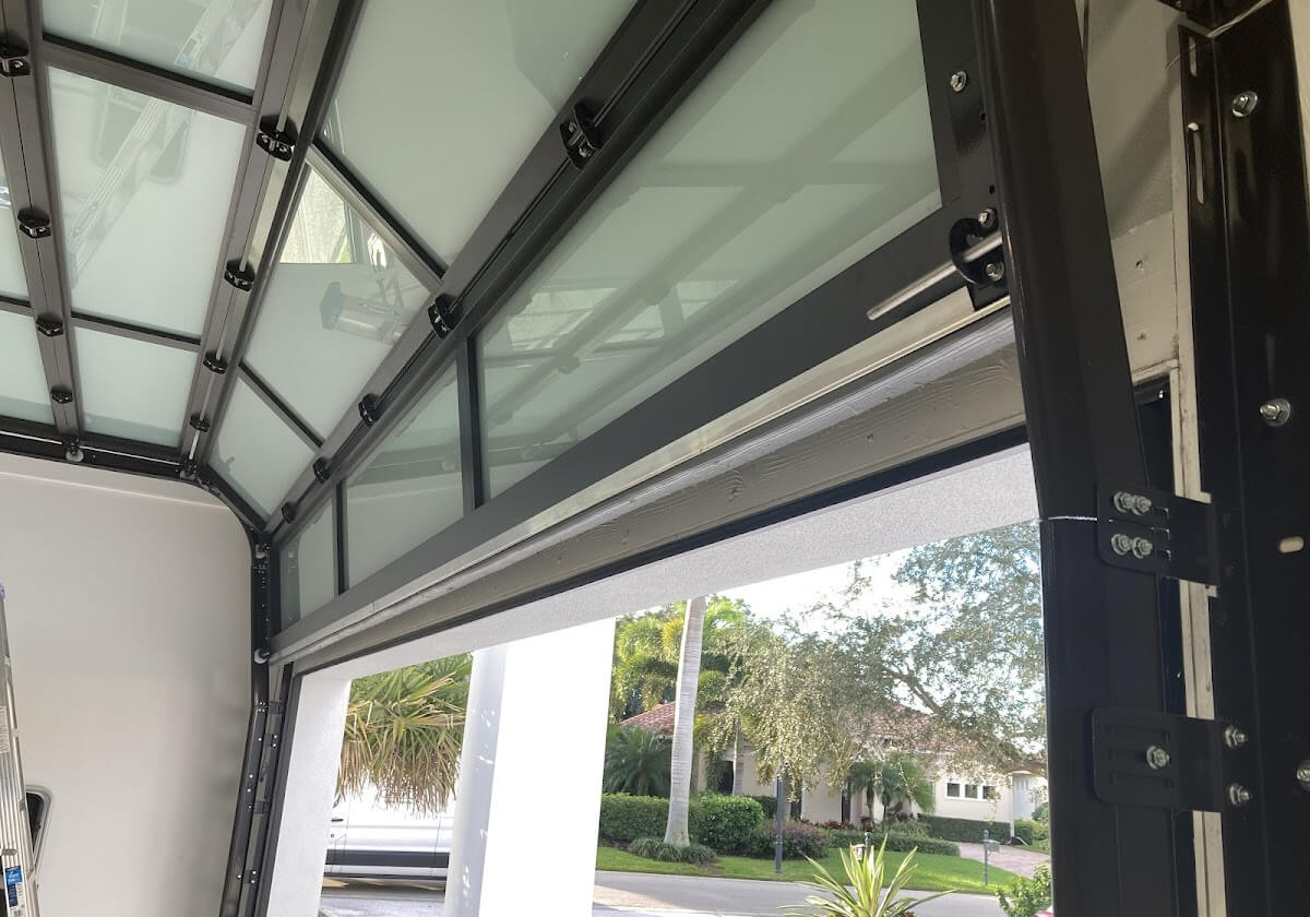 garage door being opened